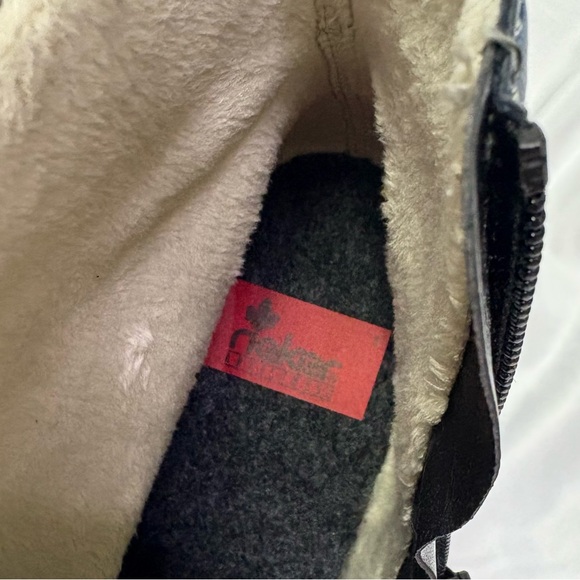 Rieker 78240 Paris Lace Up Synthetic Leather Ankle Boots Doc Style Combat Blue - Picture 8 of 9